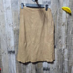 Essentiel Brown Leather Pencil Skirt